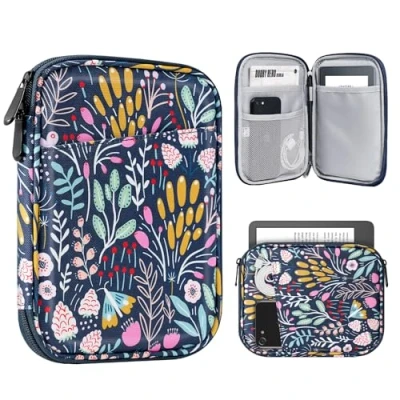 Immagine di TiMOVO 6 7 Pollici Custodia per Tablet Nuovo Kindle Paperwhite E Colorsoft Signature Edition, Protettiva con Tasca Reader/Kindle Oasis, Fiore Colorato