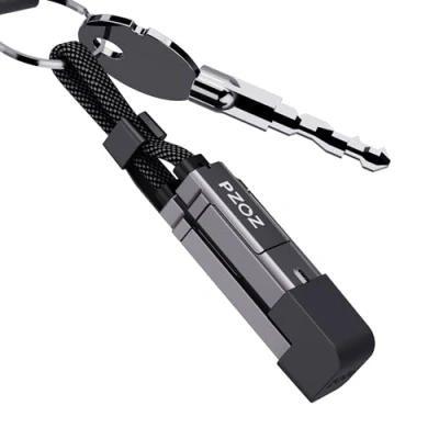 Immagine di PZOZ cavo di ricarica rapida con display a LED 4 in 1, 60 W, USB, USB C Lightning/tipo C/USB Lightning/USB Multi (60 0,18 m)