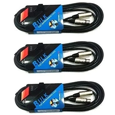 Immagine di Proel BULK250LU10 (3 UNITA&#039;) Cavo Professionale Bilanciato per Microfono con connessioni presa volante Cannon XLR 3P Maschio a spina Femmina 10mt