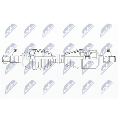 Immagine di NTY NPW PL 042 Albero motore / Semiasse Assale anteriore Sx, 576mm OPEL: Astra H Hatchback, GTC, Zafira B