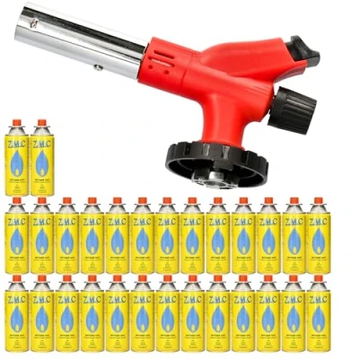 Immagine di Z.M.C bruciatore a gas 1,0 kW + 28 cartucce da 227 g, flamber fino 1300 C, saldatura, cucina con fiamma regolabile, inserto