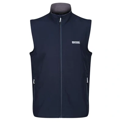 Immagine di Regatta (REGLC) Full Wind Resistant Gilet Bradwell III Smanicato in Softshell Elastico, Antivento e impermermeabile, con 2 Tasche Inferiori Zip, Navy, XXXL Mens