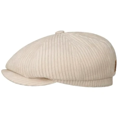 Immagine di Stetson Coppola Hatteras Corduroy Jersey Uomo Made in The EU Berretto Newsboy Cappello Piatto con Visiera, Fodera Inverno Autunno/Inverno S (54 55 cm) Beige Chiaro
