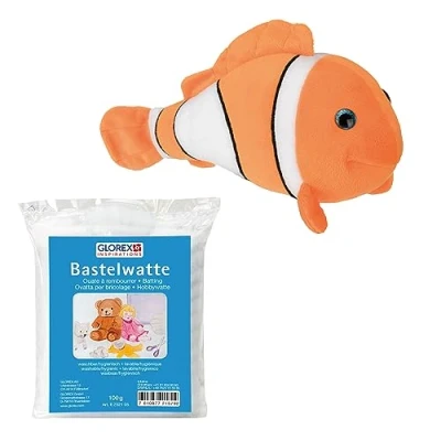 Immagine di Glorex 04803 1K Set Completo di Peluche, Pesce Pedro, Circa 25 cm, incl. 100 g Cotone idrofilo, per lavori manuali e Coccole,