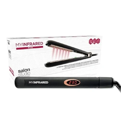Immagine di Salon Studio Professional MyInfrared Piastra A Infrarossi Professionale con Lamine Strette 25 mm Controllo Temperatura 90 230C e Riscaldamento Rapido Styling Capelli Lisci Mossi