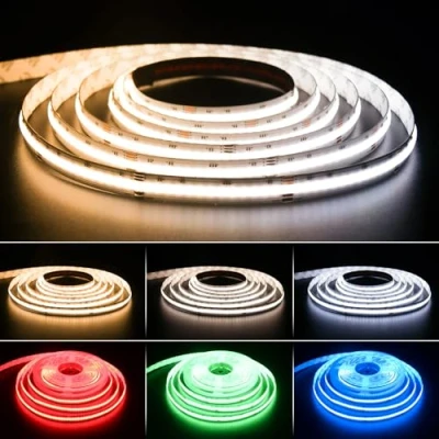 Immagine di PAUTIX Striscia LED COB RGB+WW/CW 5 m, 840 LED/m RGB+CCT, temperatura di colore regolabile 2700 K 6500 K, 24 V, per decorazioni fai da te (alimentatore e controller non inclusi)