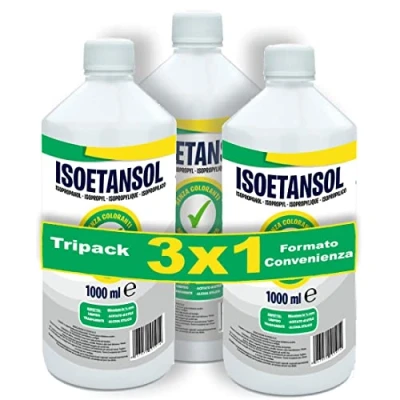 Immagine di IPA ISOETANSOL 100AE, Isopropanolo, Alcool Isopropilico, Pulizia Stampanti 3D, Elettronica, Detergente per Vaschette ad Ultrasuoni, Multiuso (3, 1 LITRO)