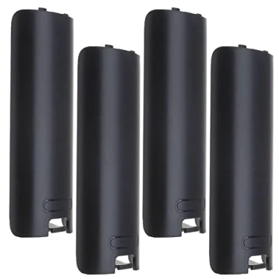 Immagine di Create idea 4PCS Batteria Posteriore Porta Cover Shell Compatibile con Nintendo Wii Remote Controller di Ricambio Plastica Coperchio Nero