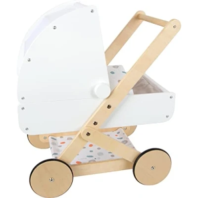 Immagine di Small Foot 11914 Bambole Little Button in Legno, Carrozzina Multifunzionale e di Gran pregio, da 3 Anni Toys, Multicolore
