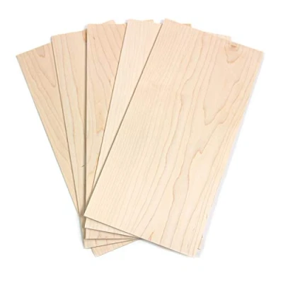 Immagine di wodewa Set di 5 impiallacciature in legno da 2 mm, 15 x 14 cm, vero acero, per fai te e modellismo