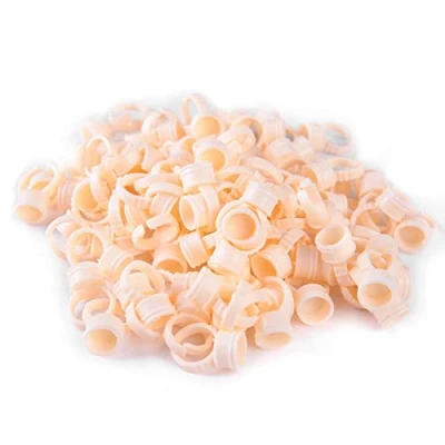 Immagine di 100pcs tazza di anello inchiostro tatuaggio semi permanente in silicone per supporto pigmenti sopracciglio microblading dito colla strumenti tazza(M(Without Division))