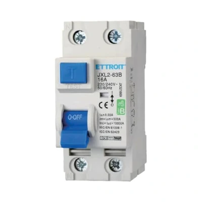 Immagine di A2ZWORLD Interruttore Differenziale Tipo B 30mA, RCCB Classe 30mA 2P 16A, 1P+N 2 Poli 10kA 230V, Occupa Moduli Barra DIN