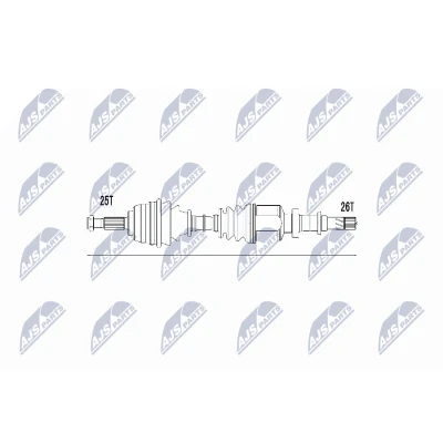 Immagine di NTY NPW RE 032 Albero motore / Semiasse Assale anteriore Cambio manuale RENAULT: MEGANE 2, SCENIC 2 Kombi