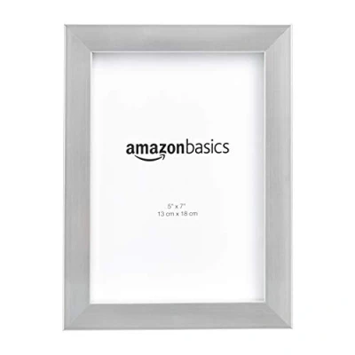 Immagine di Amazon Basics Rettangolare, Cornice per foto, 13 x 18 cm, Confezione da 2, Nichel