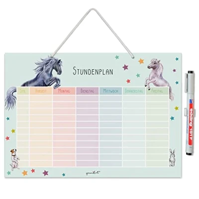 Immagine di Calendario delle lezioni colorato, lavabile, DIN A4, con sospensione, portapenne e penna, per l&#039;inizio della scuola, ragazze ragazzi, neutro, riscrivibile, dv_976