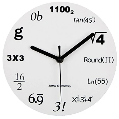Immagine di Timelike, orologio da parete moderno, design unico, matematica, equazione, ogni ora è caratterizzata una equazione 8&quot;(20CM)