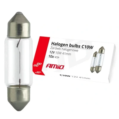 Immagine di AMiO 02557 Lampadina 12 10 C10W S8,5d 41 Rivestimento abitacolo, Esterno, Illuminazione targa BMW: 7, 3 Sedan, Touring, FIAT: Panda III Hatchback