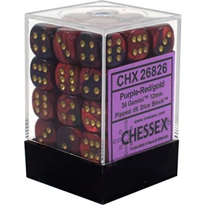 Immagine di Dice Block with 36 d6 Gemini Purple Red w/gold