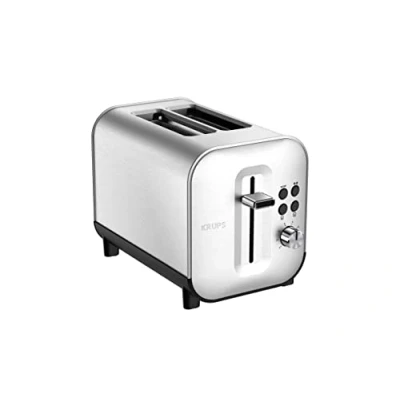 Immagine di KRUPS Tostapane a 2 fessure larghe, acciaio inox spazzolato premium, 8 impostazioni di temperatura, ascensore extra, cassetto raccogli briciole, Excellence KH682D10