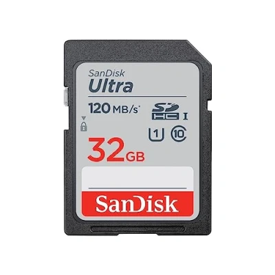 Immagine di SanDisk Ultra 32GB SDHC Memory Card, Up to 120 MB/s, Class 10, UHS I, V10, Confezione da 3