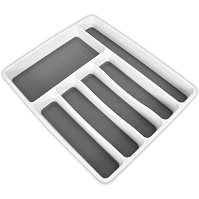 Immagine di Mikihat Portaposate da Cassetto, Porta Posate Cucina Inserti per Cassetti 6 Scomparti, Organizzatore Accessori Utensili Coltello Cucchiaio Forchetta