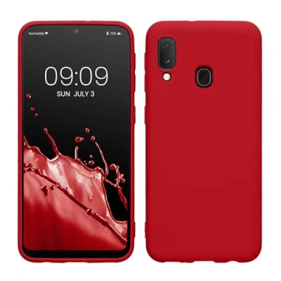 Immagine di kwmobile Custodia Compatibile con Samsung Galaxy A20e Cover Back Case per Smartphone in Silicone TPU Protezione Gommata rosso classico