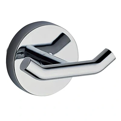 Immagine di Kibath 324654 Appendino, Accessorio Design Me Appendiabiti da Bagno Rifinito in Cromo Lucido opzioni di Posizionamento: con Viti/con Adesivo 3m
