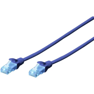 Immagine di Digitus DK 1512 010/B RJ45 cavo di rete, patch CAT 5e U/UTP 1.00 m Blu coppie intrecciate 1 pz.