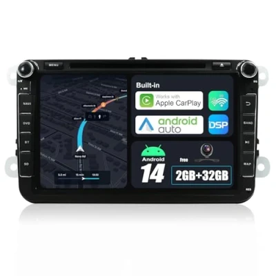 Immagine di JOYX Android 12 Autoradio Compatibile con Skoda/POLO/PASSAT / B6 CC/GOLF/Fabia GPS 2 Din GRATUITI Telecamera Canbus 2G/32G 8 Pollici Supporto DAB WLAN Bluetooth 4G Carplay