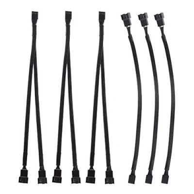 Immagine di GTIWUNG 6 Pezzi 27cm Cavo di Estensione PWM, 4 pin prolunga Ventola Cavi a Y Ventilatore Splitter PWM Fan
