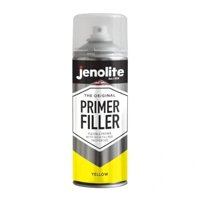Immagine di JENOLITE Primer Paint Riempitivo Giallo flessibile con elevate proprietà riempitive Riempie piccole ammaccature e graffi per una finitura liscia 400ml