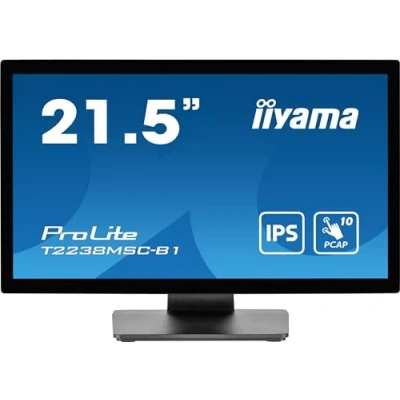 Immagine di Iiyama ProLite T2238MSC B1 Monitor touch screen ERP: D (A G) 54.6 cm (21.5 pollici) 1920 x 1080 Pixel 16:9 5 ms HDMI ™, DisplayPort, USB 3.1 Gen 1 IPS LED