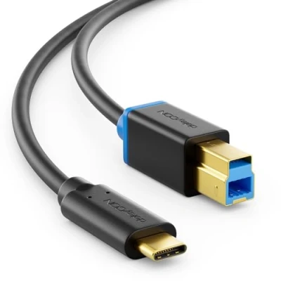 Immagine di deleyCON 2m USB 3.0 Cavo Della Stampante Scanner Tipo di Connettore 3.1 C a B Dati 5 Gbit/s per es. Computer Disco Rigido Esterno Nero