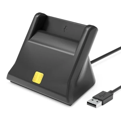 Immagine di Lettore Smart Card Tessera Sanitaria Schede Firma Digitale Plug&amp;Play Supporto Carta Nazionale dei Servizi (CNS), (TSN), SIM e Altre, Windows