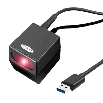 Immagine di Scanner Fisso, Fissato, Cavo USB, Professionale, Automatico, Lettore di Codici a Barre Scansione Barre, Nero, Avanzato, Case Solido, HDWR HD S90