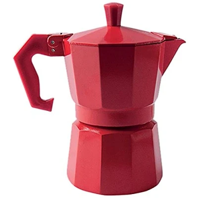 Immagine di Excelsa Caffettiera Color 1 Tazza, Alluminio, Rosso, Fino a 2 Tazze