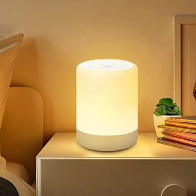 Immagine di SOLIDEE LED Notturna, Lampada da Comodino Touch Dimmerabile, Modalità Luce Calda Gradiente di Sette Colori, Ricaricabile USB, Regalo per Bambini/Adulti