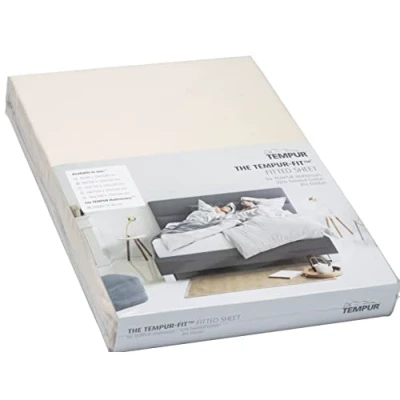 Immagine di TEMPUR FIT Lenzuolo con angoli elasticizzati in jersey di cotone misto spandex molto elastico, adatto per materassi tra 140/160 x 200/220 cm, lavabile lavatrice e privo sostanze chimiche,