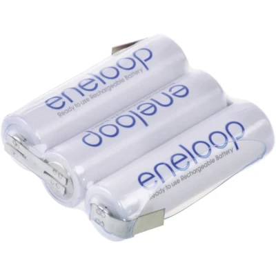 Immagine di Pacco batteria 3x Stilo (AA) Panasonic eneloop Reihe F1x3 linguette a saldare Z NiMH 3.6 V 1900 mAh