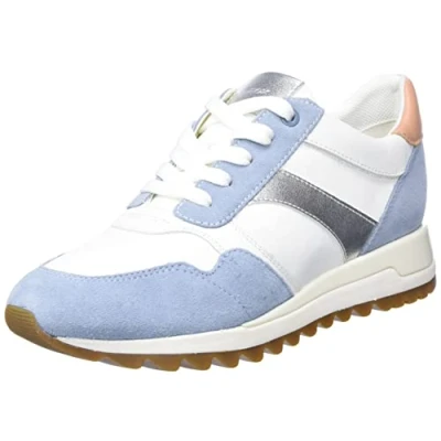 Immagine di Geox D Tabelya Sneakers basse, Donna, Taglia: 40, Light sky white Pelle e tessuto