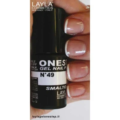 Immagine di ONE STEP Smalto Semipermanente in Gel 3 1 Veloce e Facile Applicazione Durata Settimane Alta Pigmentazione Senza Strato di Dispersione 5ML Layla Cosmetics N.49 TRASPARENT (Bianco)