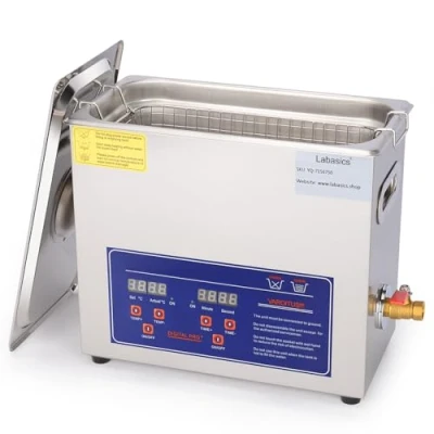 Immagine di Labasics Pulitore ad Ultrasuoni, Ultrasuoni Acciaio Inox Professionale Multiuso con Timer Display Digitale e Controllo del Calore per Laboratorio 220V, 6.5L