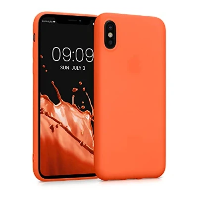 Immagine di kwmobile Custodia Compatibile con Apple iPhone X Cover Back Case per Smartphone in Silicone TPU Protezione Gommata arancione fluorescente