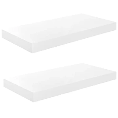 Immagine di vidaXL Scaffali a Parete 2 pz Bianco Lucido 50x23x3,8 cm in MDF
