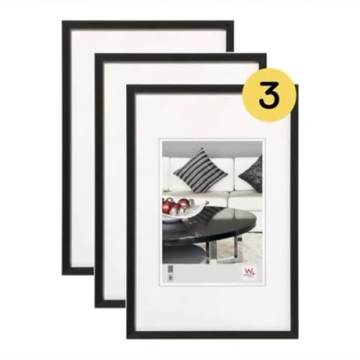 Immagine di walther design Nero 15 x 20 cm alluminio confezione da 3, Sedia Telaio in AJ520B3