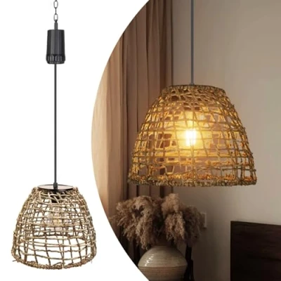 Immagine di pearlstar lampada a sospensione con batteria, timer da 6 ore, per interni ed esterni, soffitto sospesa, patio, bar, giardino, terrazza, soggiorno, camera letto (HDC897)