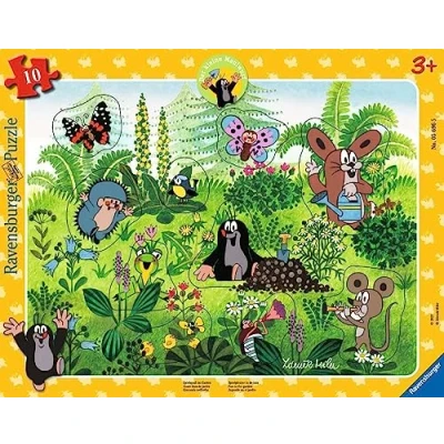 Immagine di Ravensburger 05696 Divertimento in giardino 10 pezzi La piccola talpa puzzle con cornice per bambini dai 3 anni su, Colore giallo