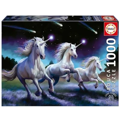 Immagine di Educa Puzzle di 1000 pezzi per adulti Unicorni, Anne Stokes. Misura: 68 x 48 cm. Include la colla Fix Puzzle. Da 14 anni (19919)