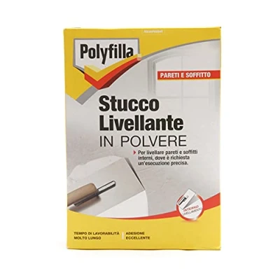 Immagine di POLYFILLA STUCCO LIVELLANTE per Interno, soffitti e pareti intonaco, gesso cartongesso, lavori di rifinitura precisione, in POLVERE, BIANCO 1KG