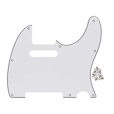Immagine di IKN 8 fori 3STi Bianco TL Pickguard singolo bobina il collo foro taglio piastra Guardia con montaggio viti per la sostituzione della TE standard FD USA/Messico